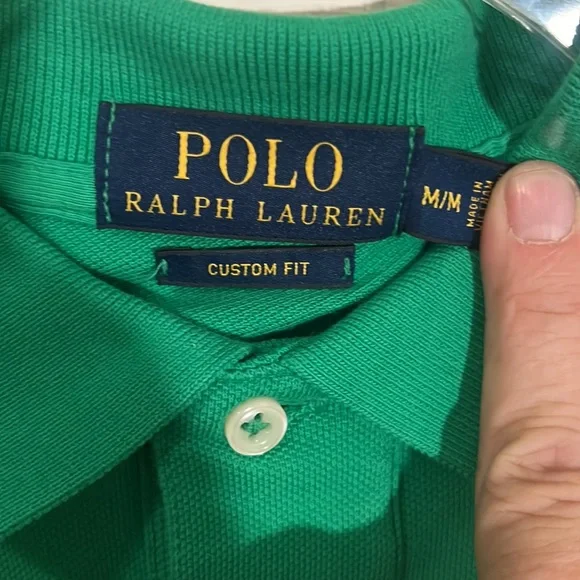 NWT Rare Polo Ralph Lauren Dip Dyes Green & White Stripe Polo Shirt Medium - Picture 7 of 9